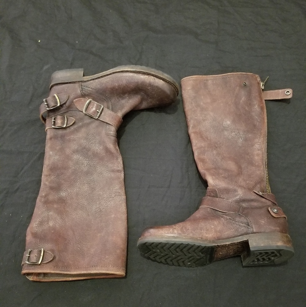 Frye Brown Leather Riding Boots, 8